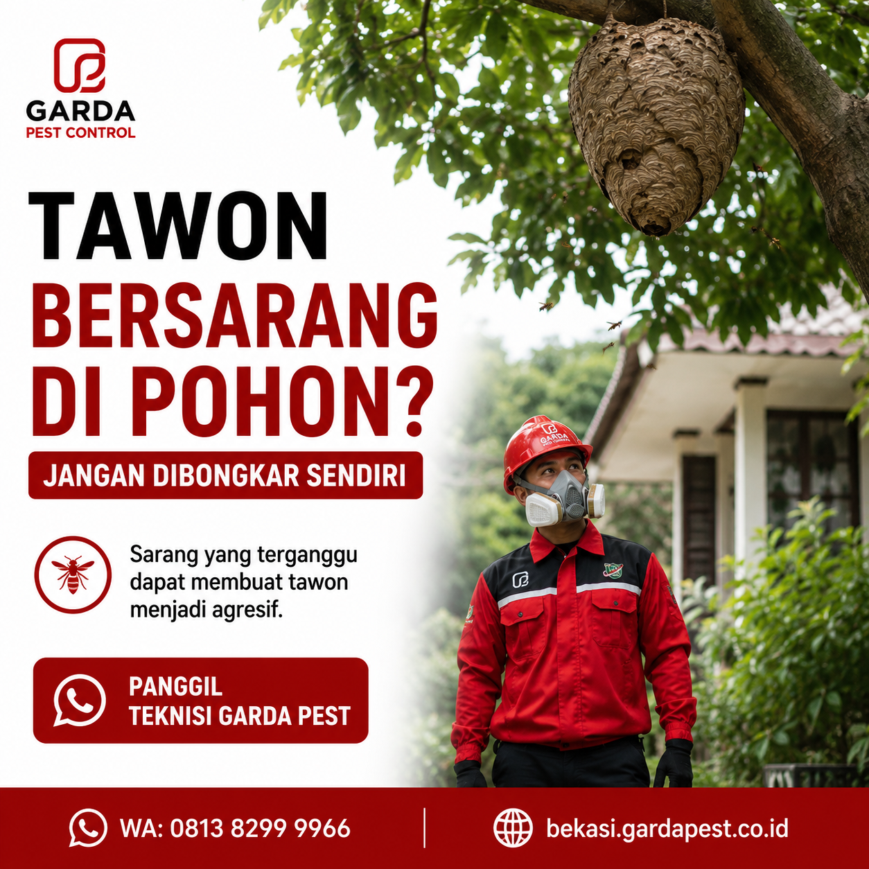 Jasa Pembasmi Sarang Tawon untuk Pabrik dan Area Komersial Bekasi