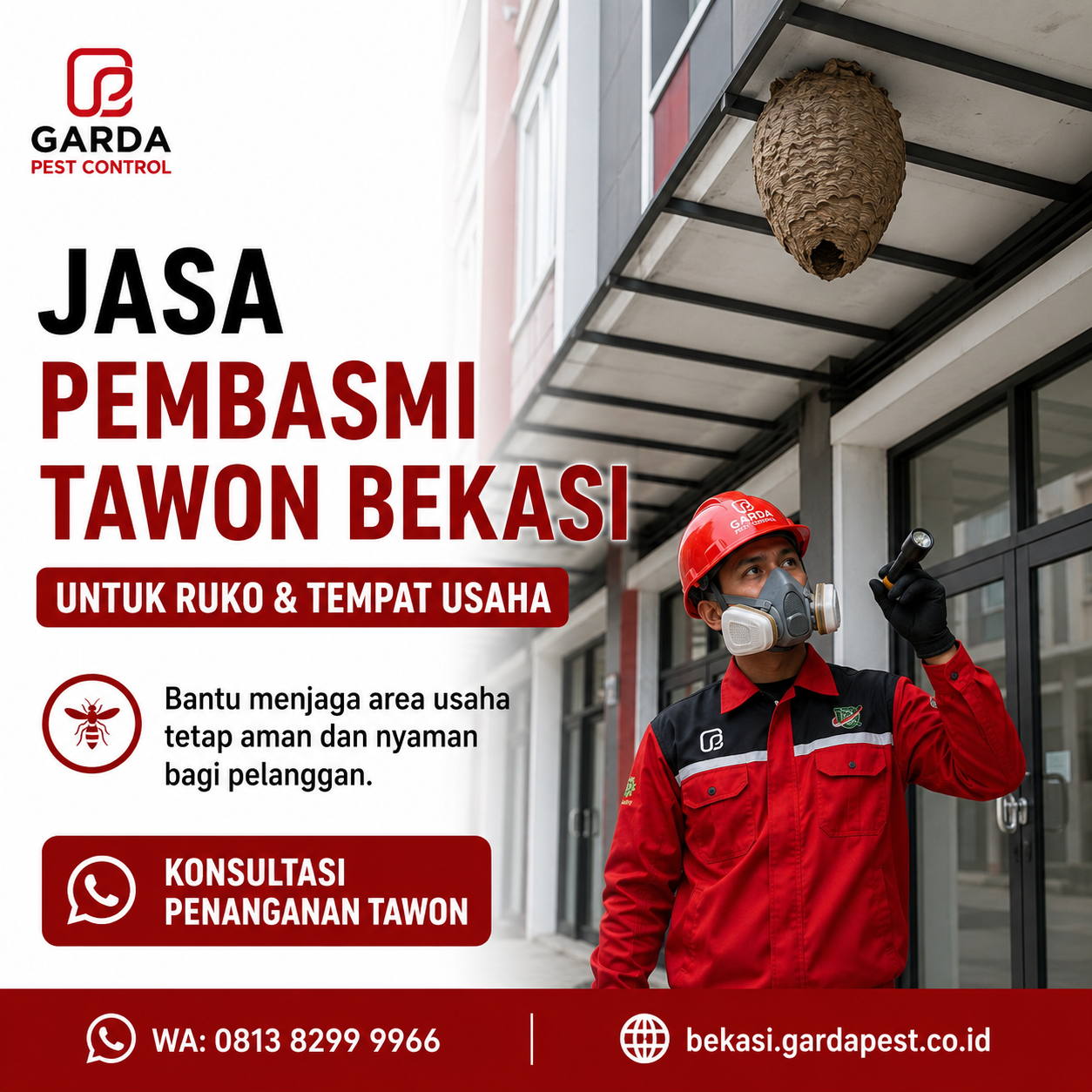 Jasa Pembasmi Sarang Tawon untuk Pabrik dan Area Komersial Bekasi